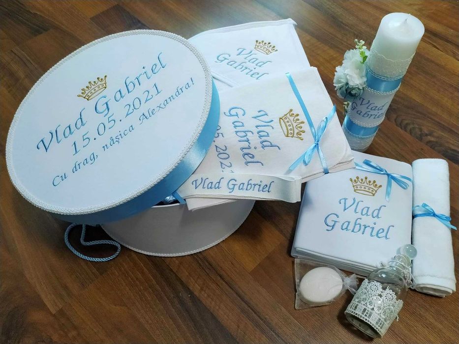 Trusou botez personalizat, lumanare botez