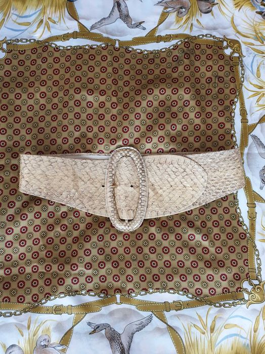 Curea brau crem piele naturala