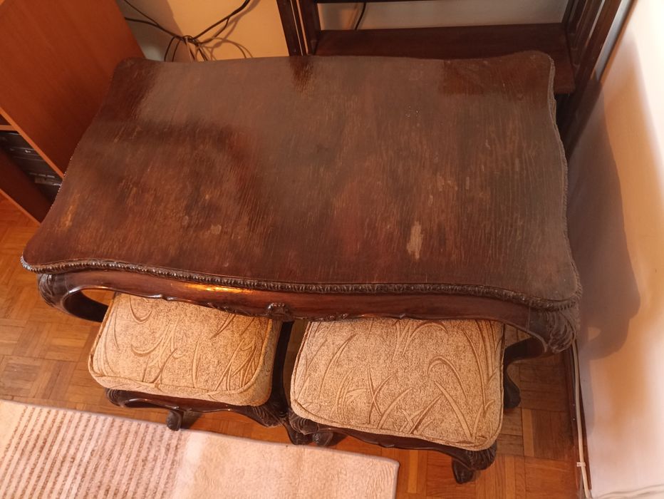 Masuta tabureti lemn trandafir