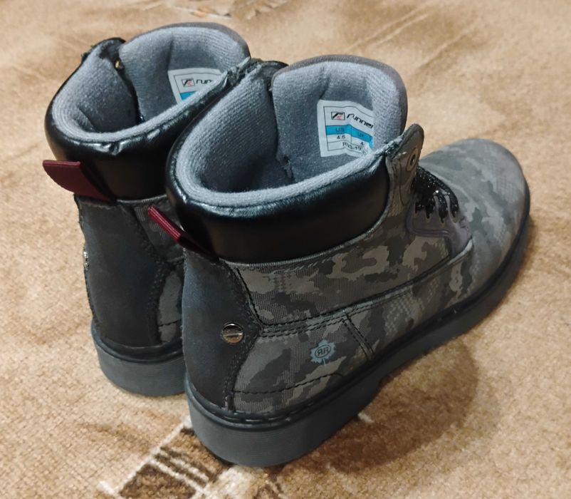 Почти нови топли Дамски Боти Runners 37 ми номер Сиви, Еко кожа, Полар