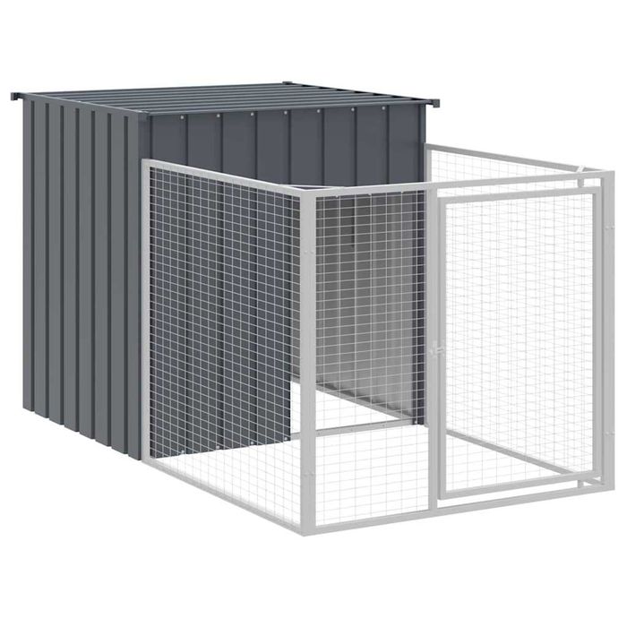 Cușcă pentru câini cu acoperiș 110x201x110 cm oțel galvanizat antracit VidaXL