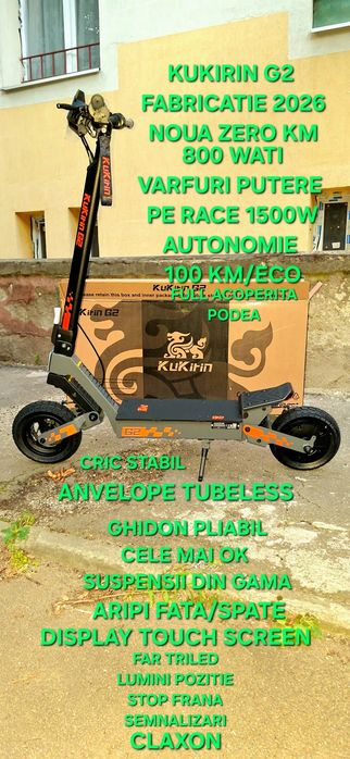 Trotineta electrica KUKIRIN G2 noua sigilata zero km 52KM/h nu xiaomi