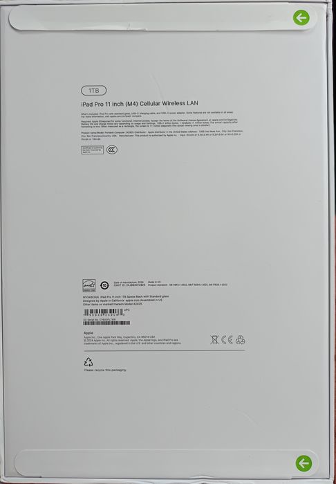iPad Pro 11" M4 (2024) 1TB Cellular – Sigilat