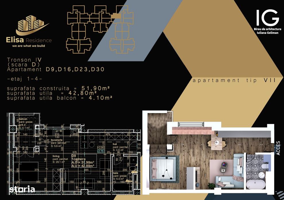 Apartament 1 camera tip studio bloc nou predare 2027
