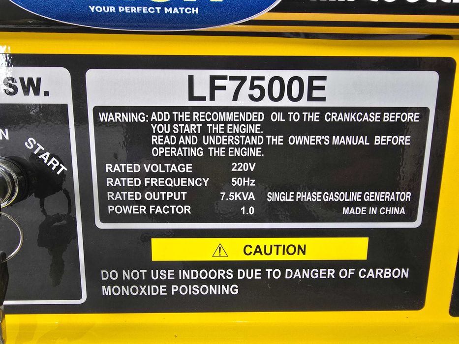 ПРОМОЦИЯ 7.5 KW Генератор за ток монофазен с дисплей с ел. старт 15 Hp