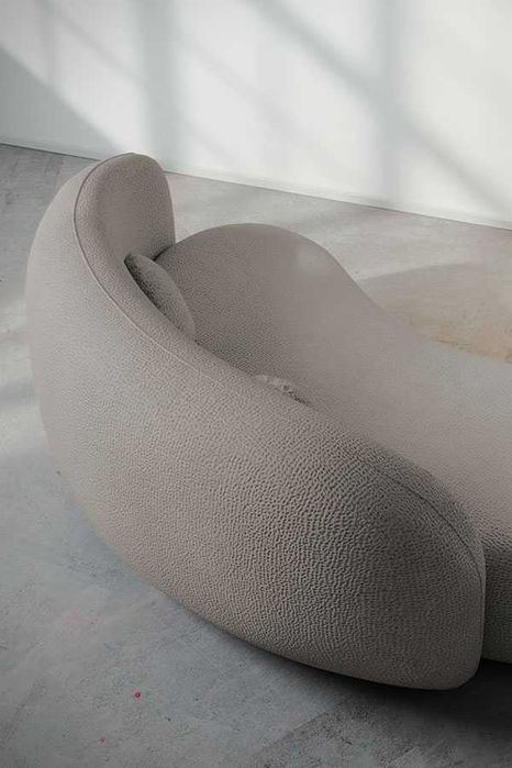 Canapea curbata Lunis bej - Transport Gratuit in 4-10 zile