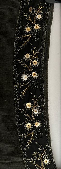 Fusta catifea midi/lunga verde oliv