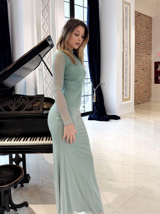 Rochie sirena verde menta S noua