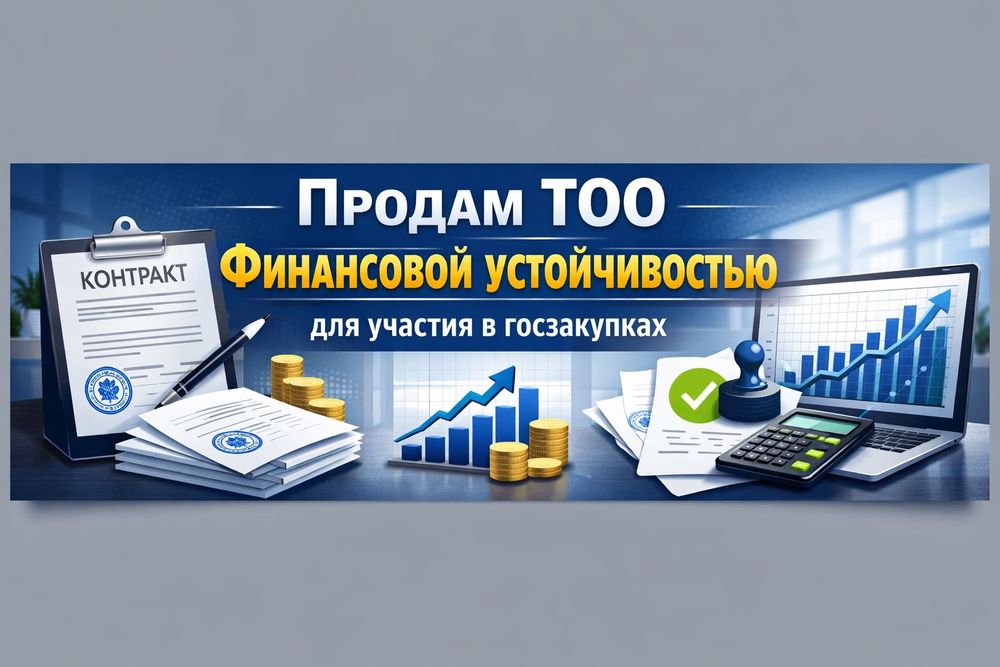 Продам ТОО Финансовой усточивостью для участия в госзакупках (СГД 500)