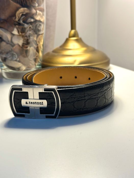 Мужской ремень из кожи крокодила A.Testoni
