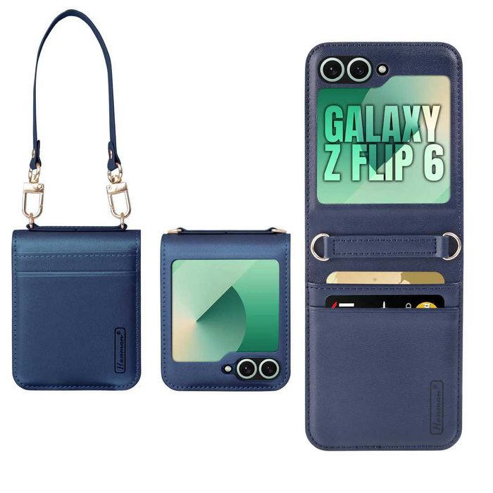 Кожен калъф Hanman за Samsung Galaxy Z Flip 6, Z Flip 7 FE