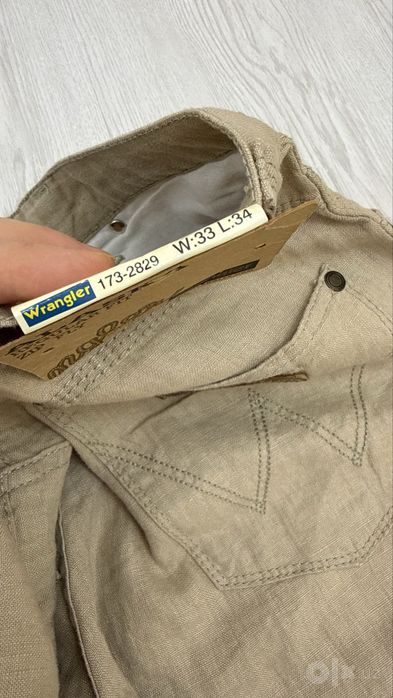 Новые льненые мужские брюки, бренд Wrangler, Турция