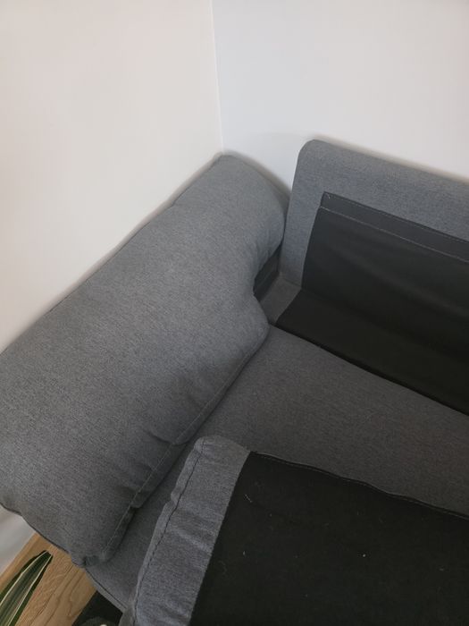 Диван с лежанка.Сив цвят