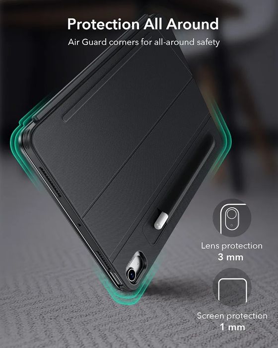 ESR Shift Калъф с клавиатура за iPad Air 11" (M4/M3/M2) и Air 10.9", тъмносив