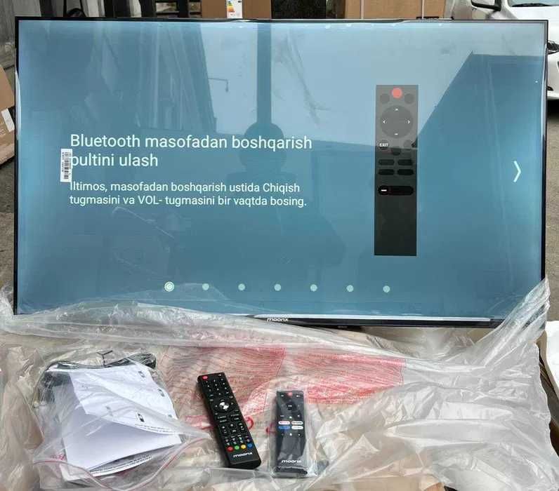 Телевизор moonx 43 4K Smart TV двойное пульт голосовое управления есть