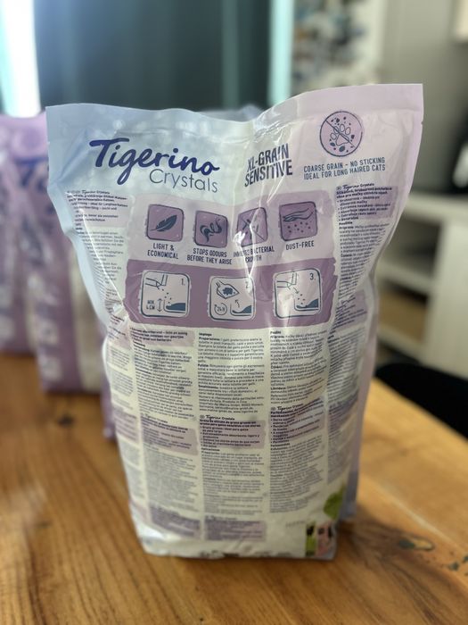 Силиконова котешка тоалетна Tigerino Crystals XL-Grain Sensitive постелка за тоалетна, без парфюм