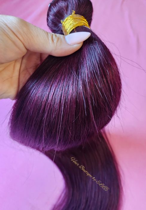 Тъмночервена естествена коса