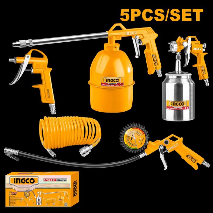 Set 5 scule pe aer  pentru compresor  INGCO