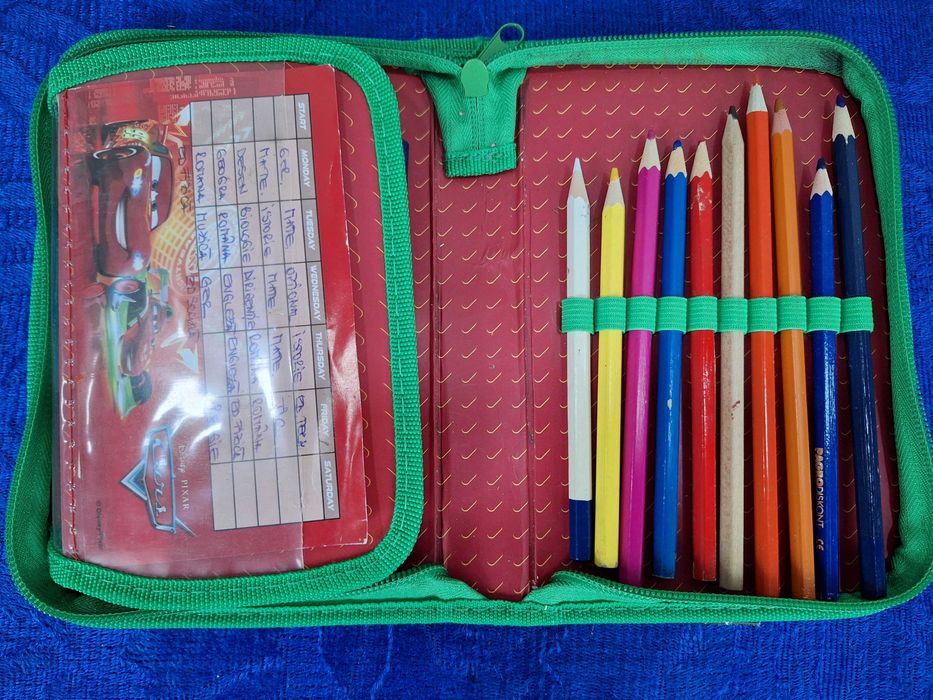 Disney Cars, 21 x 14 x 3.5 cm, Penar textil, 1 fermoar si 1 flaps