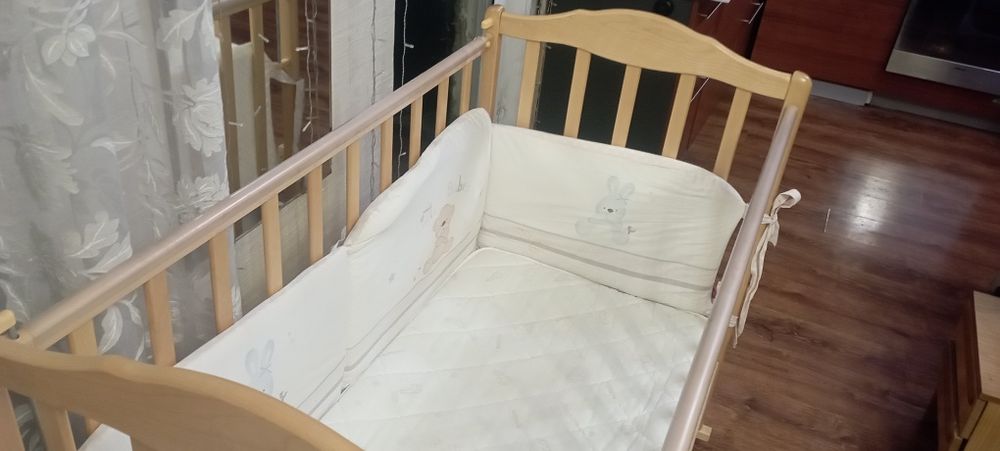 Манеж 3 в 1 с ящиком + бортики с бельем