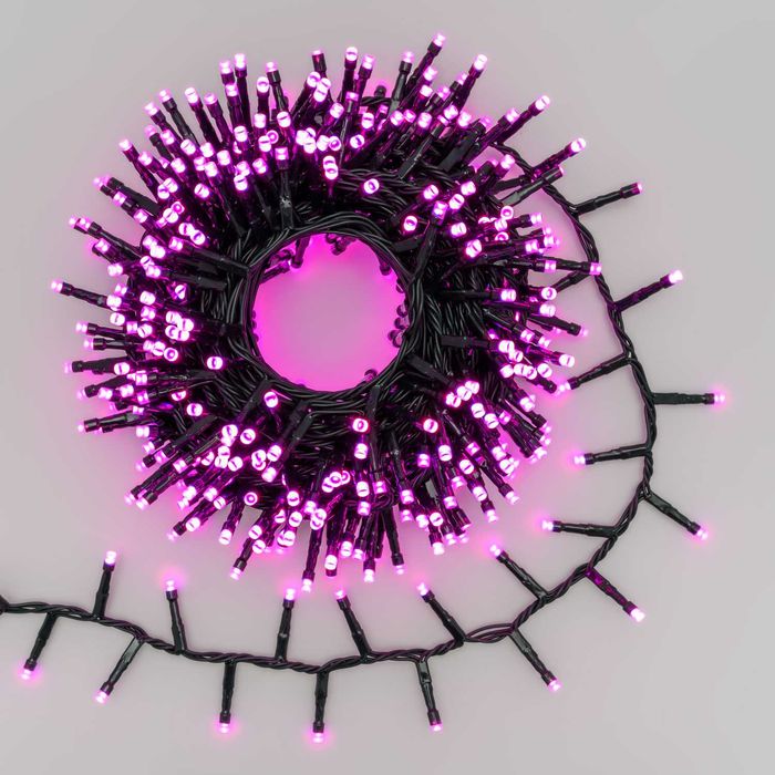 Коледни лампички въже 25м 200 LED студено розова IP защита 8 програми