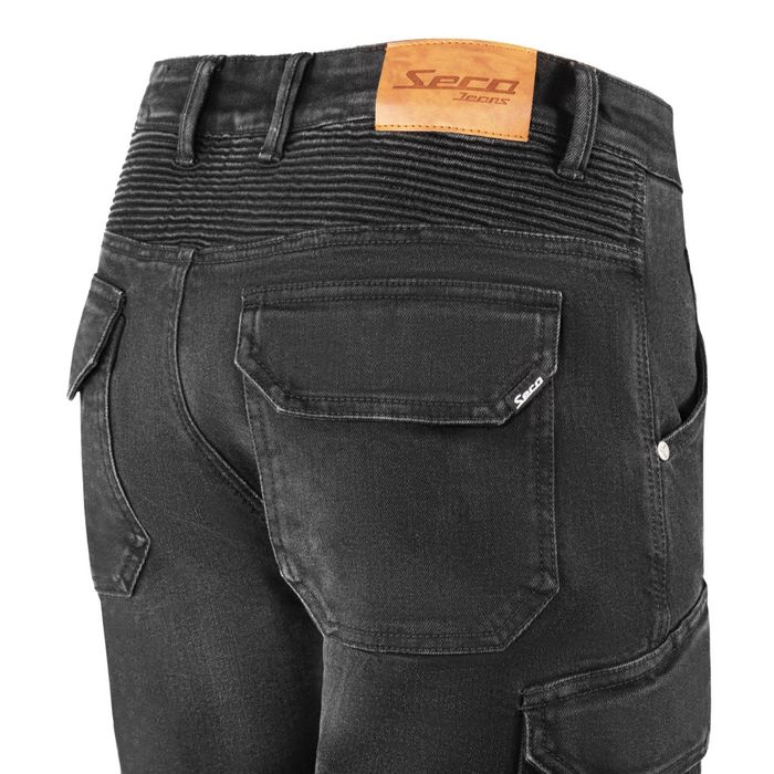 Blugi moto SECA Square II negru/washed