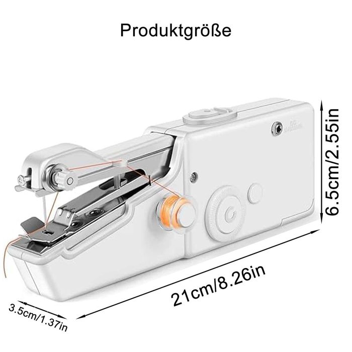 Mașină de cusut mini portabilă albă