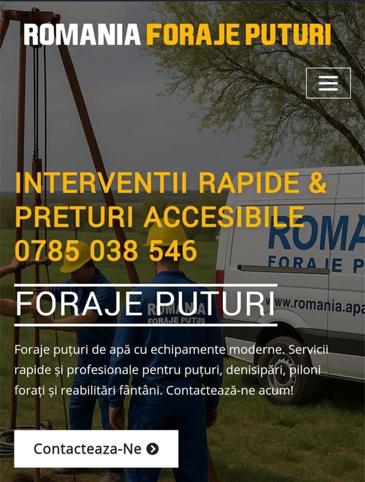 Foraje puturi apa ,denisipari,prelungiri,piloni (Lucrăm in toata Țara)