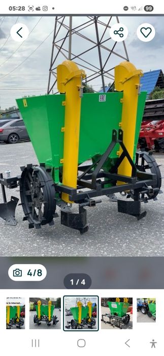 Mașină de plantat semănat cartofi cu două rânduri pentru tractor trans