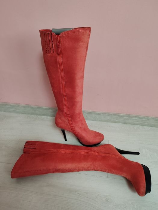 Cizme Angel Blue piele întoarsă