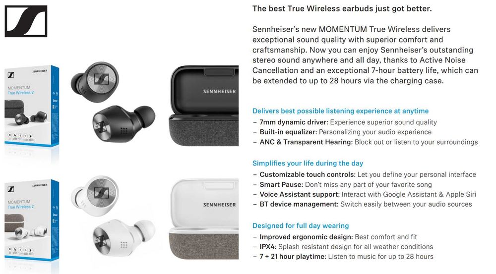 Sennheiser Momentum True Wireless 2