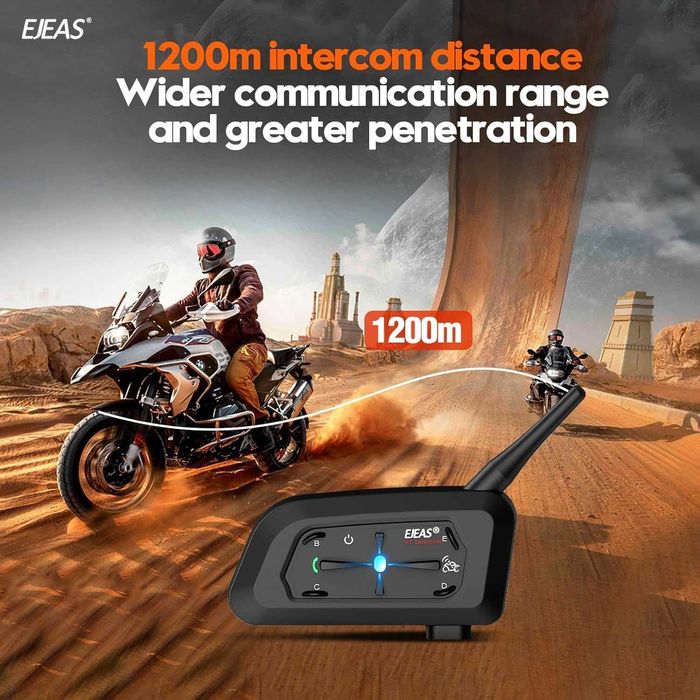 EJEAS V7 Bluetooth интерком за мото каска 7 ездача 1200M