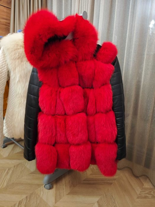 Палто, елек, яке от естествен косъм от лисица