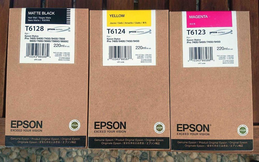 Cartus cerneala Epson T6128 T6123 T6124 Black Magenta Yellow 220 ml.