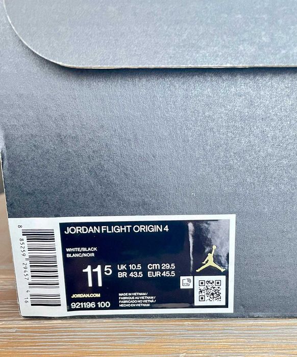 Ghete Barbati Nike Jordan Flight Origin 4 Albe, 45.5