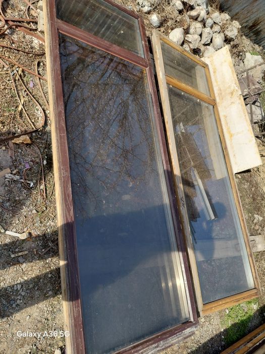 Витраж б/у алюминь с деревом