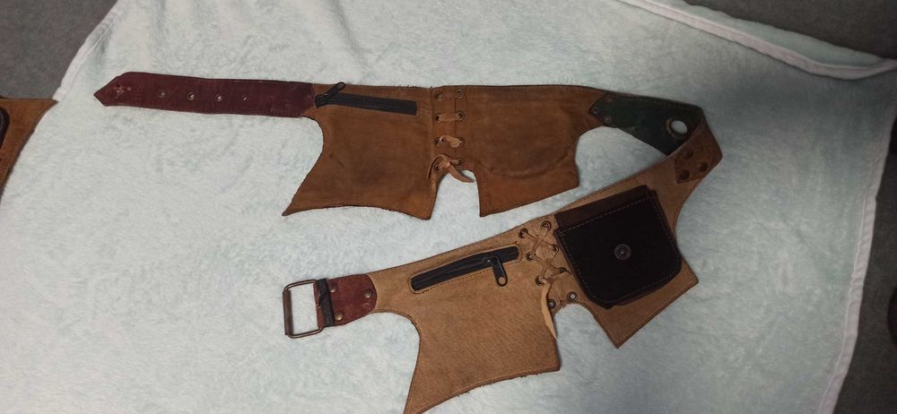 Кожаные пояса с карманами, подойдут для косплея