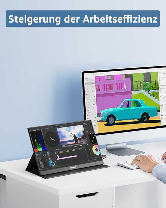 Преносим монитор Yodoit, 15.6-инчов 1920 x 1080P FHD