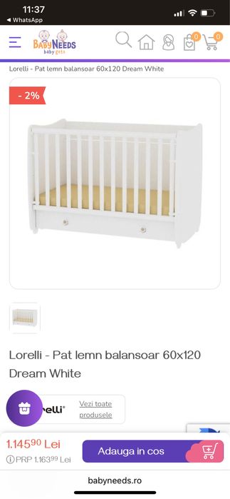 Pat copii 120/60 3 in 1 lorelli