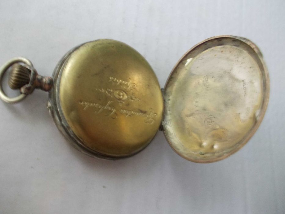 Ceas vechi din argint de buzunar defect A