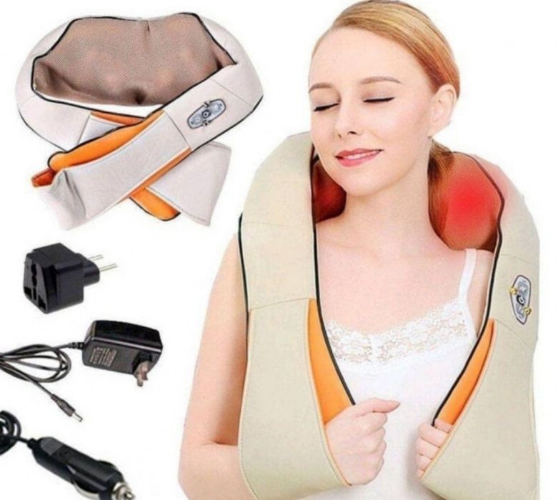 Роликовый массажер для тела , плеч и шеи массажная подушка ms22