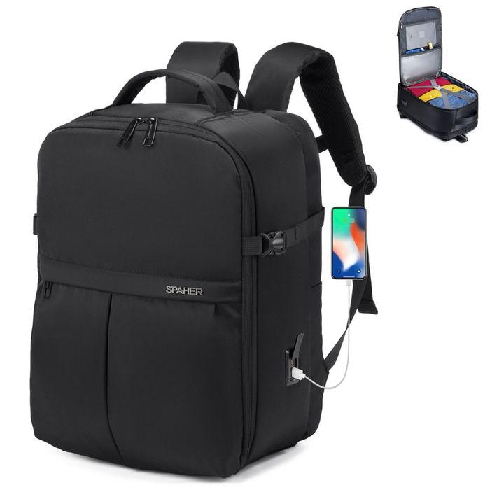 Rucsac avion cabin bag 40x30x20 laptop 15.6 USB travel backpack WizzAir