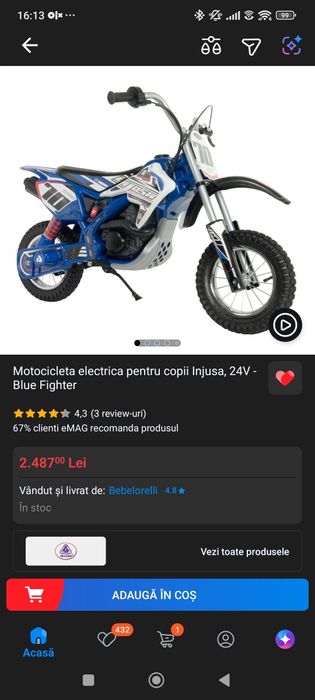 Motocicleta electrica Injusa 24v