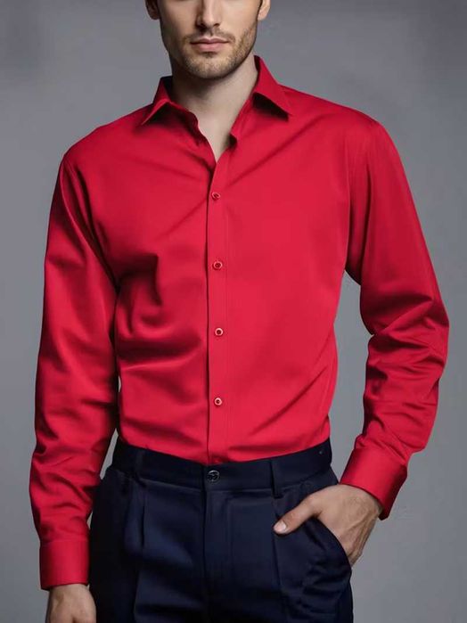 Червена мъжка риза. Размер: М.