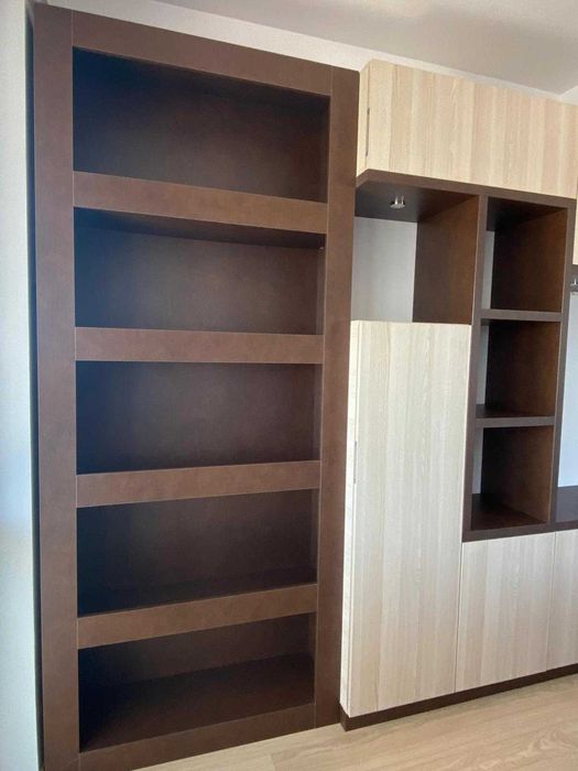 Bibliotecă Living cu Etajere; Dulap cu Rafturi și Uși, Comodă TV