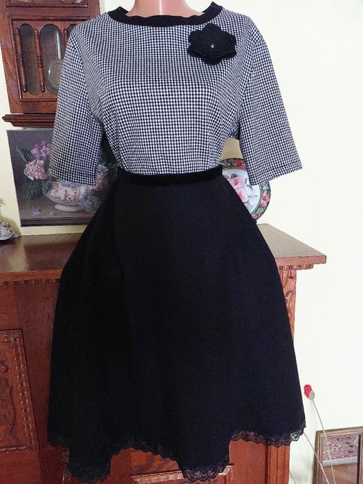 Bluza noua din jerse  cu imprimeu clasic pepit