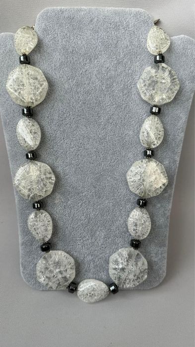 Colier cuart hematit argint