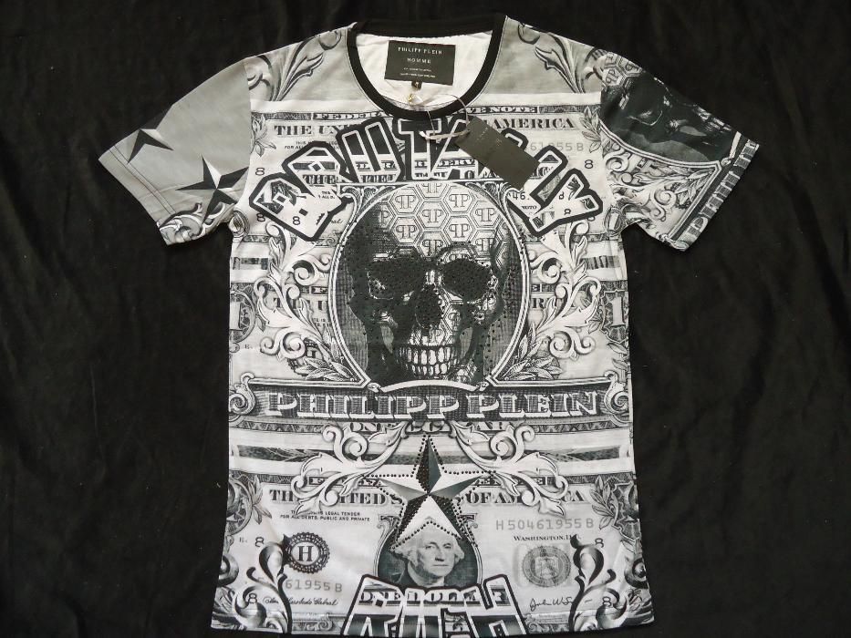 Tricou maneca scurta barbati bancnota 1 $ cap mort PP