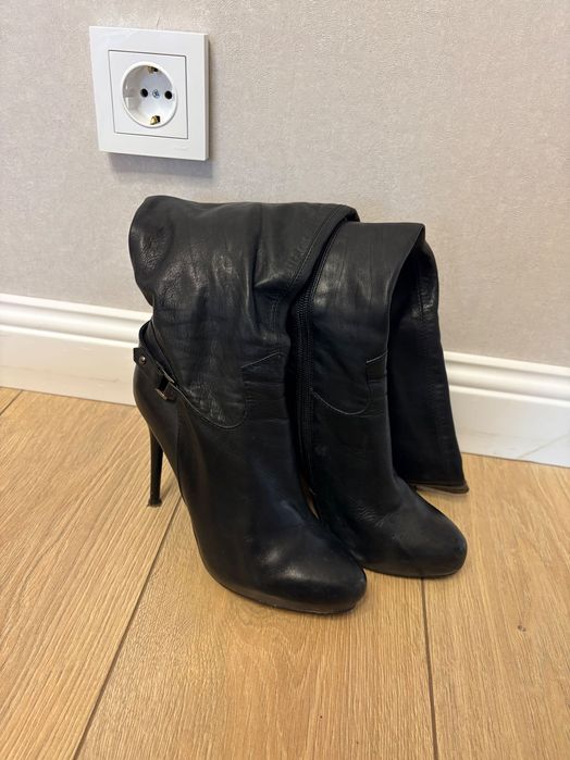 Продам кожаные сапоги, осень