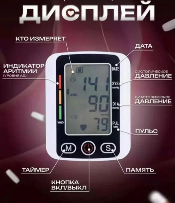 Электронный Танометр автоматический манжет тонометр плечевой логтевой